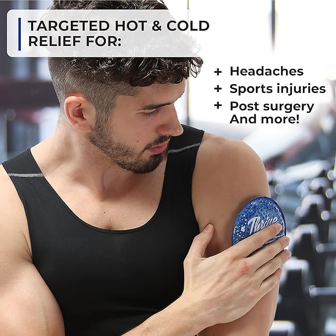 Thrive Gel Ice Pack Set - Set of 6, Round, Blue - Reusable Hot & Cold Compress for Eyes & Soft Ice Packs for Neck & Breast Relief