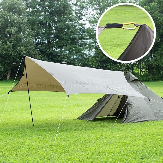 Camping Teepee Tent - Ultralight Backpacking Tent for 1 Person, Waterproof With Mosquito Net Included, Solo, Green