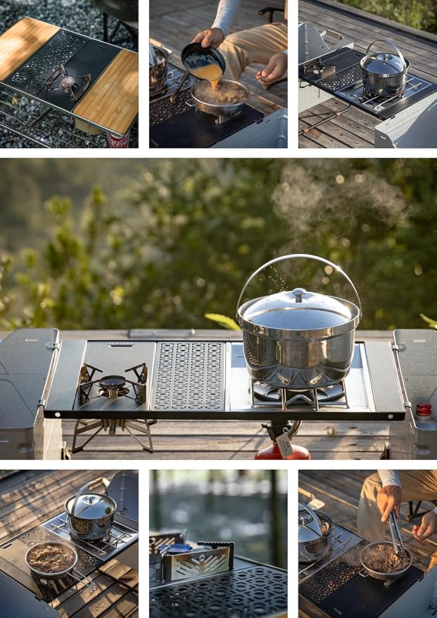 camping moon IGT Top Board Bridge Table Laser Top Board Half Black CK-12F-1P