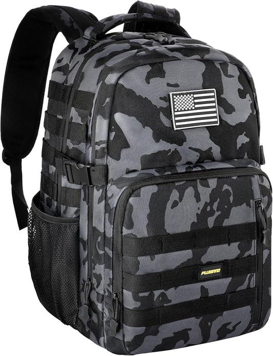 PLUSINNO Tactical Backpack, 40L Water Resistant Military Backpack, gym backpack for men, Laptop Backpack, Large MOLLE Tactical Bag, 3-Day Bug Out Bag For Work Camping, Hiking with Molle System