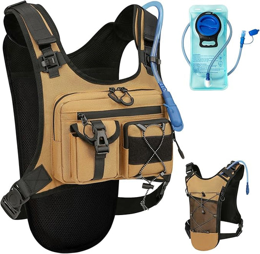 USA Original Patent Running Hydration Vest Backpack, Lightweight Chest Pack with 2.0L Water Bladder Bag Daypack for Hiking Running Cycling Race Marathon for Women Men
