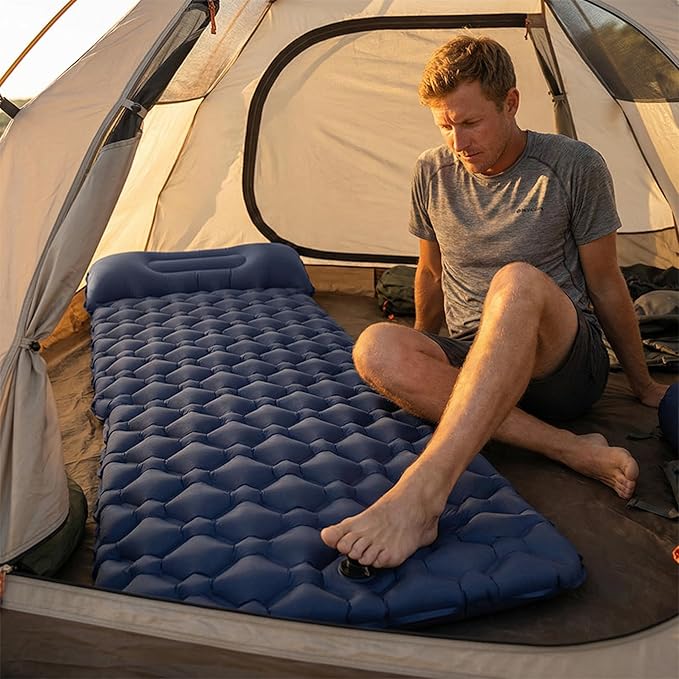 Ultralight Inflatable Sleeping Pad for Camping & Backpacking – Comfortable Camping Mat, Compact Sleep Pad for Outdoor Adventures