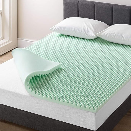 Best Price Mattress 2 Inch Egg Crate Memory Foam Mattress Topper with Calming Aloe Infusion, CertiPUR-US Certified, Full