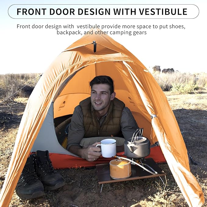 Naturehike Cloud Up 1 Person Tent, Lightweight Backpacking Tents for One Man, Waterproof Ultralight One Person Tent for Camping Hiking Backpacking