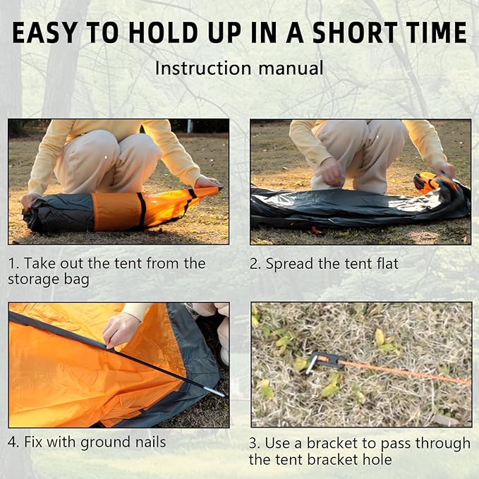2-3 Person Backpacking Tent, 3-4 Season Lightweight Waterproof Tents with Two Doors for Outdoor Camping, Hiking, Family Beach Hunting Travel