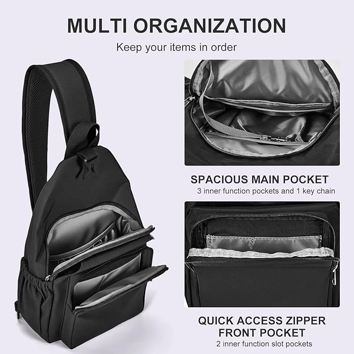 AOTIAN Anti-Theft Sling Backpack - Lightweight Water-Resistant Chest Daypack for Travel, Hiking & Outdoor