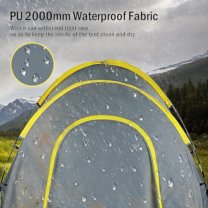 Portable Waterproof Truck Tent PU2000 mm, 6.8' x 5.4' x 5.5' / 8.4' x 5.6' x 5.6' Full Size Truck Tent Camping Hiking Outdoor Oxford Waterproof Pickup Truck Tent can Sleep 2 People, Easy to Install