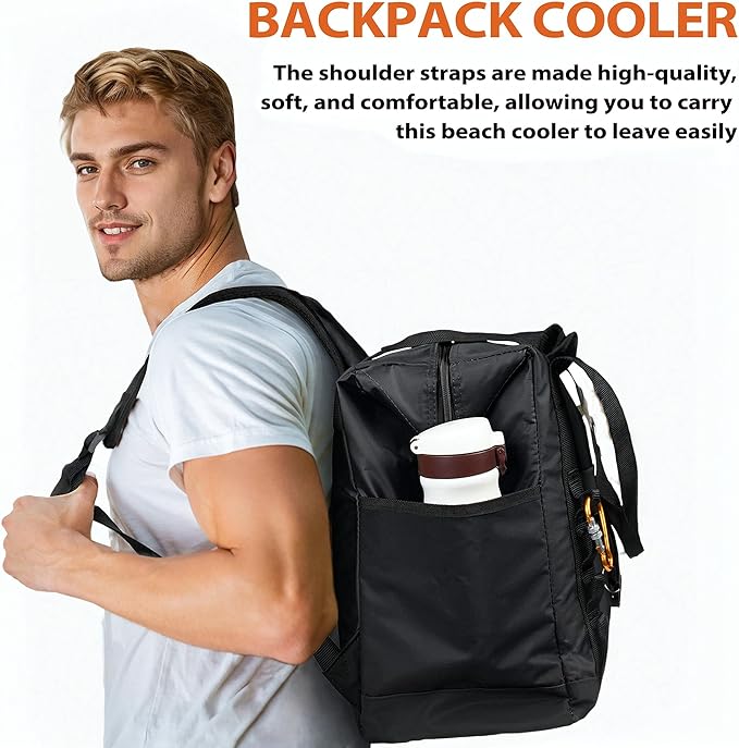 36 Cans Backpack Cooler, Leakproof Collapsible Soft Camping Insulated Cooler Bag, Waterproof Durable Cooler Backpack for Travel, Camping