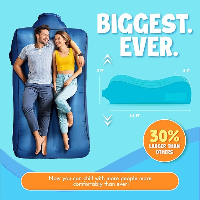 Chillbo Lazybone Inflatable Couch - Ultimate Inflatable Lounger for Maximum Chill - The Perfect Blow Up Couch for Music Festivals Or Inflatable Lounger for Camping