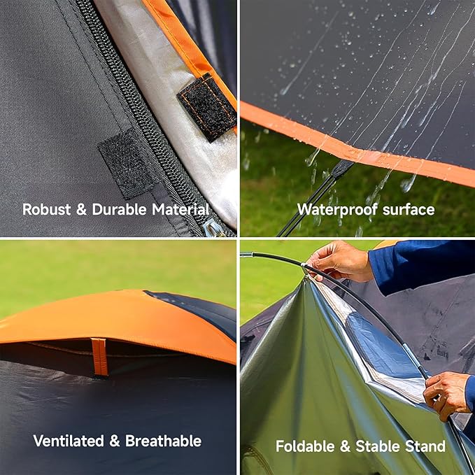 EchoSmile Camping Family Tent for 2-3 Person, Waterproof Dome Tent with Vestibule, Ultralight Easy Setup for Outdoor Camping, 3 Season