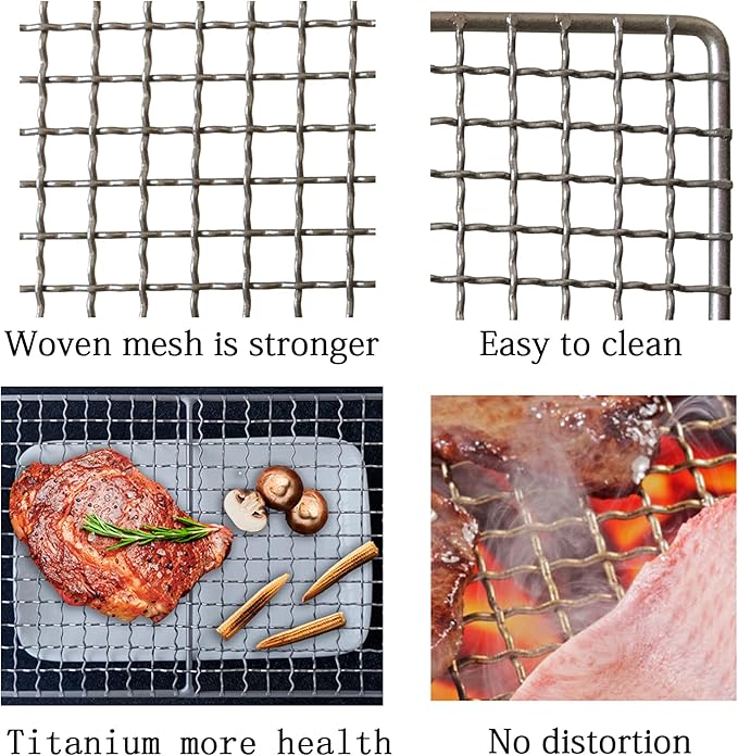 Mini Size Titanium Grill Grate for Backpacking Hiking Outdoor Camping Beach BBQ (Camping Fire Rated) - 10"X6.5"