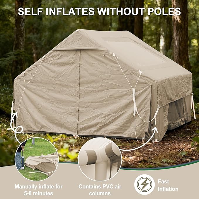 Inflatable Tents for Camping,Easy Blow Up Tent with Hand Pump,4 Seasons Waterproof Air Inflatable Camping Tent House for Family Weekend Camping