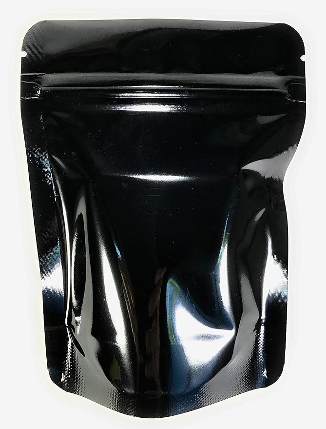Smell Proof Odor Free Mylar TRAYBAGS (50 pack) 4inch x 5.5inch Foil Stand Up Pouch, Strong Reusable Zip Seal, 4 Mil Thick. Snack, Travel & Display. Food Grade Storage Bags