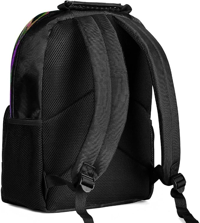 Lightweight Daypack Backpack for Sports Travel Running, Large Capacity Multipurpose Anti-Theft Bookbag, Skeleton Love Kiss Colorful Art Laptop Backpack Daypack