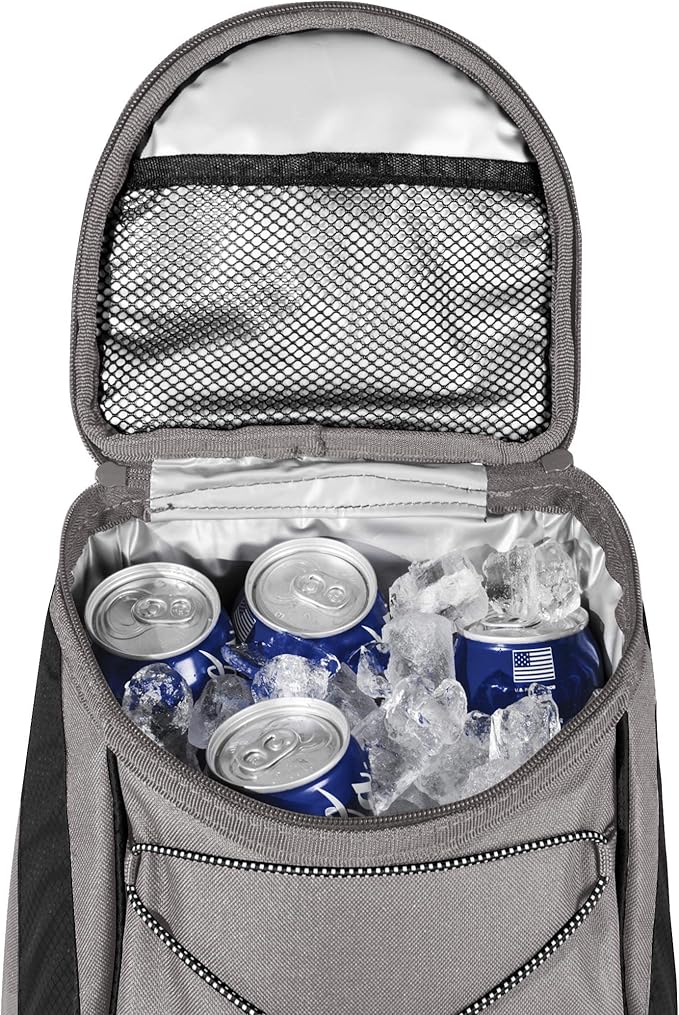 PICNIC TIME PTX Backpack Cooler, Modern Backpack Cooler with 20-Can Capacity, Fully Insulated Outdoor Lunch Bag with Water Resistant Interior, Pockets, Padded Straps, (Black with Gray Accents)