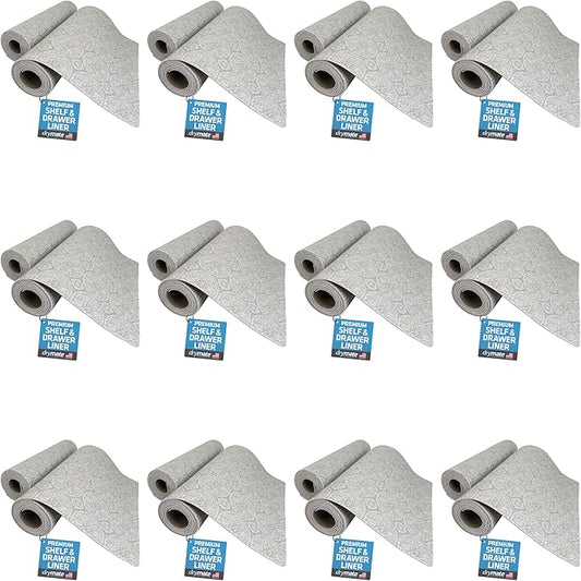 Drymate Premium Luxury Shelf & Drawer Liner, Thick Cushioned Fabric, Non-Adhesive, Absorbent, Waterproof, Slip-Resistant, Liners for Kitchen Cabinets, Cupboards (USA Made)(12”x59”)(24-Pack)(Tan)