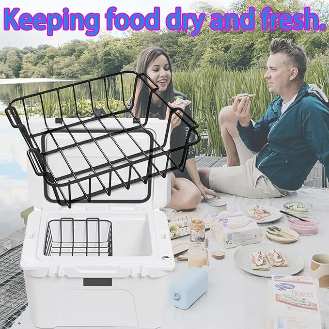 Cooler Basket 12.5", Cooler Basket for Yeti 50 QT, Dry-Goods Baskets Compatible with YETI Tundra 50 or 65, Cabela's 60QT, lgloo 52QT, Ozark Trail 52QT, Pelican Elite (45 & 70) etc.