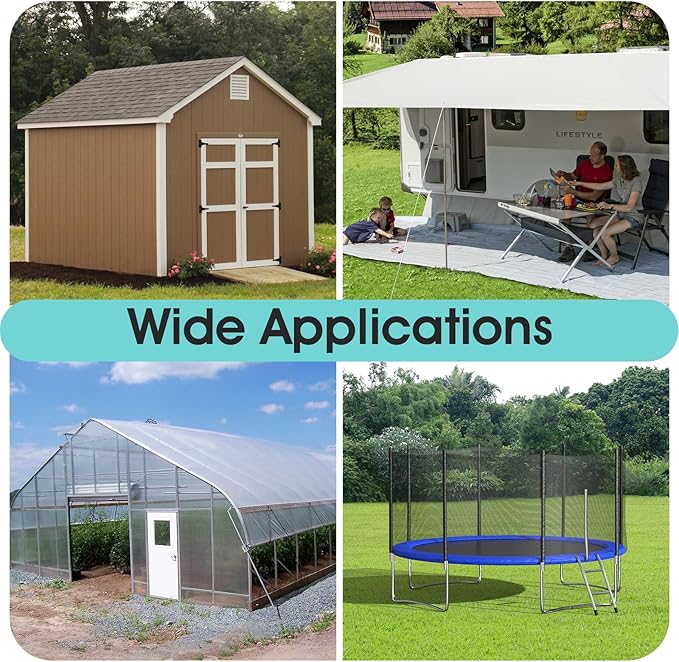 Ground Anchors Multi-Purpose Trampoline Stakes Heavy Duty, 3" Wider Spiral Mobile Home Anchors Hurricane Earth Anchor for Trampoline, Storage Shed, Swing Sets, Carports(13"-2pcs)