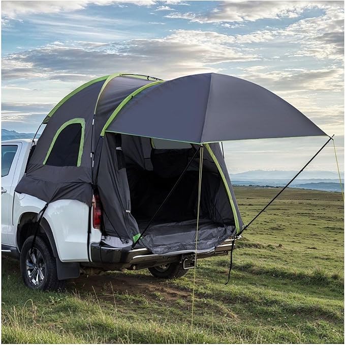 Truck Tent 8-8.2ft Waterproof Camping Tent - 2-3 Person Pickup Bed Tent PU2000