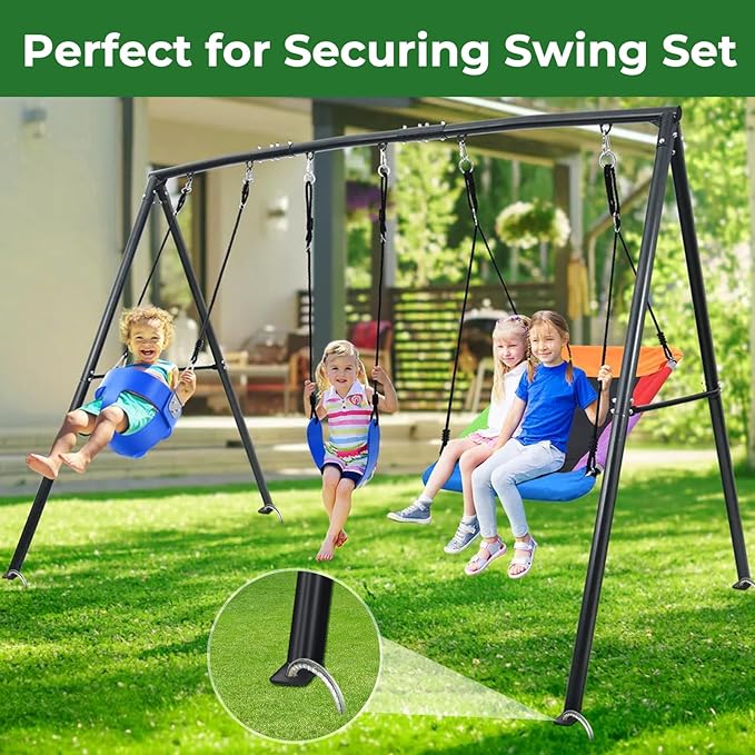 12 Inches U Stakes 8-Pack Heavy Duty Tramopline Wind Stakes for Inflatables, Metal Stake for Outdoor Decorations, Fence Stakes for Dogs Digging, Inflatables, Outdoor Decoration Anchors Silver