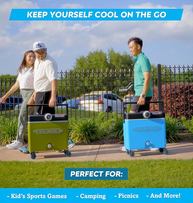 SoloKool Model V-ibe - Injection Molded Cooler, Portable Air Conditioner, & 35 Watt Bluetooth Speaker, 3-in-1 Design
