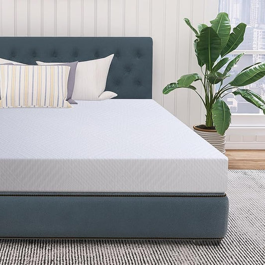 King Size Memory Foam Mattress 8 Inch with Tencel Cover, Premium Cooling Green Tea/Gel Medium Firm Bed-Mattress in a Box, Comfort Pressure Relief, Made in USA, CertiPUR-US 80'' x 76''