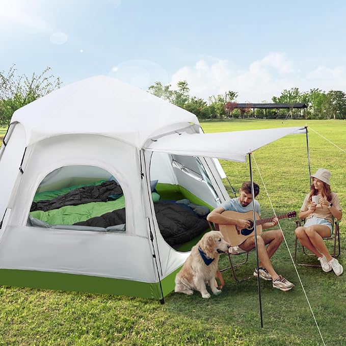 Camping Tent - 2/3/4 Person Instant Tent Easy Pop Up Tents for with Removable Rainfly, 60 Seconds Easy Setup Tent, Automatic,Waterproof Camping shelter Portablefor Camping Hiking Traveling