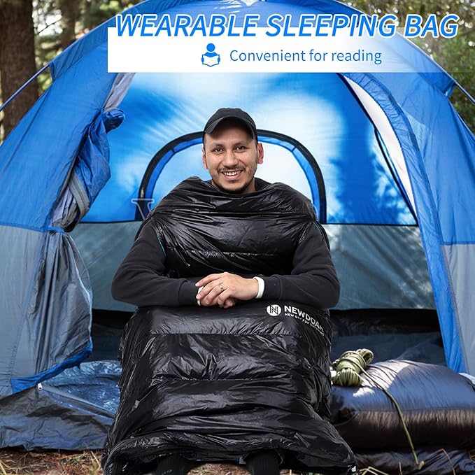 NewDoar Urltra-Light Camping Sleeping Bag 800FP Down Spring Summer Outdoor Autumn Mummy Sleeping Bag for Hiking Tent