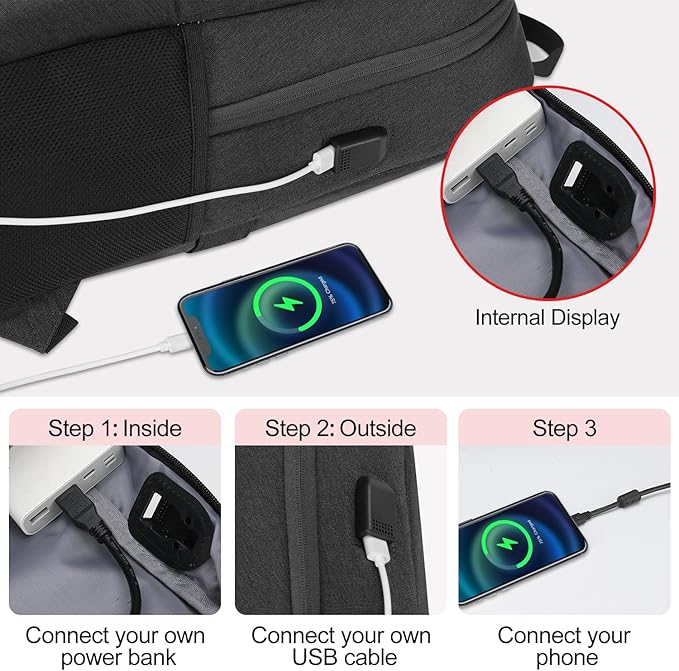 MAXTOP Travel Backpack Laptop Back Pack College Bookbag with USB Charging Port Water Resistant Work Business Backpacks