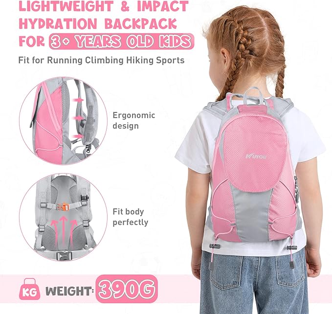 Hydration Pack for Kids Hydration Backpack with 1.5L Hydration Bladder Lightweight Insulated Water Pack for Hiking Biking Climbing Running