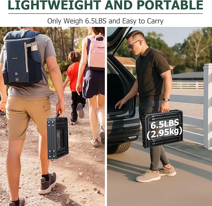 JiGiU Folding Camping Table Pinic Table Height Adjustable Foldable Table 180lbs Load with Carry Handle More Stable Feet for Outdoor Indoor Hiking Camp BBQ Beach (Black, Iron Mesh Tabletop)