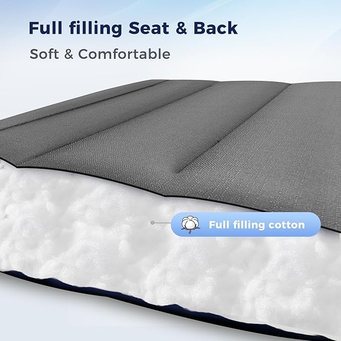 MAISON ARTS Oversized Padded Zero Gravity Chairs Set of 2, Folding Patio Lounge Chair, 28" Wide Seat Anti Gravity Recliners for Lawn Outdoor Camping Poolside Yard, Support 400lbs, Grey & Black