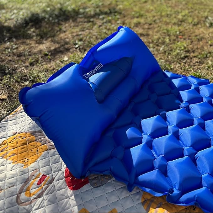 Compact Sleeping Pad for Camping with Pillow,Ultralight Waterproof Sleeping Mat-Built in Foot Pump Fast Inflation for Travel Backpacking Hiking, Outdoor Adventure Camp Gear