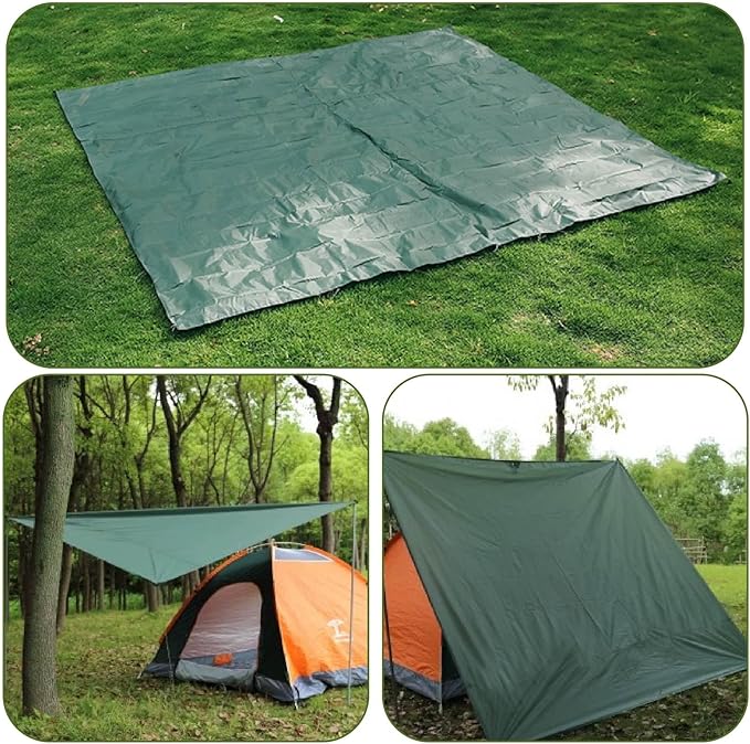 JEELAD Tent Footprint Camping Tarp Picnic Mat Waterproof Tent Floor Saver Ultralight Ground Sheet Mat for Hiking, Backpacking, Hammock, Beach with Storage Bag (Black, M)