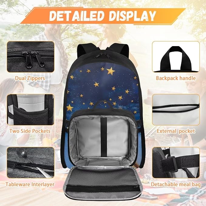 HUGS IDEA Star Giraffes Backpacks for Girls with Lunchbox Cute Book Bag for Toddler Gils Lightweight Kindergarten Preschool School Bag Kids Back Pack Students Bookbag for Camping Hiking