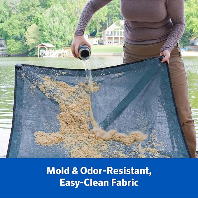 Coolaroo On-The-Go Elevated Dog Bed Kit – Portable & Cooling Travel Cot with HeatShield Fabric for Large Dogs, Lightweight & Compact, Includes Matching Carry Bag & Pacific Blue Bonus Cover, Large