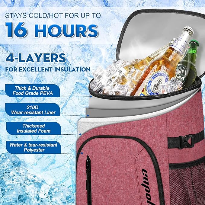 Capolo Cooler Backpack for Men Women Insulated Backpack Cooler Leak Proof Thermal Bag Beverage Soft Cooler Bag Lunch Backpack for Camping 30/45 Cans