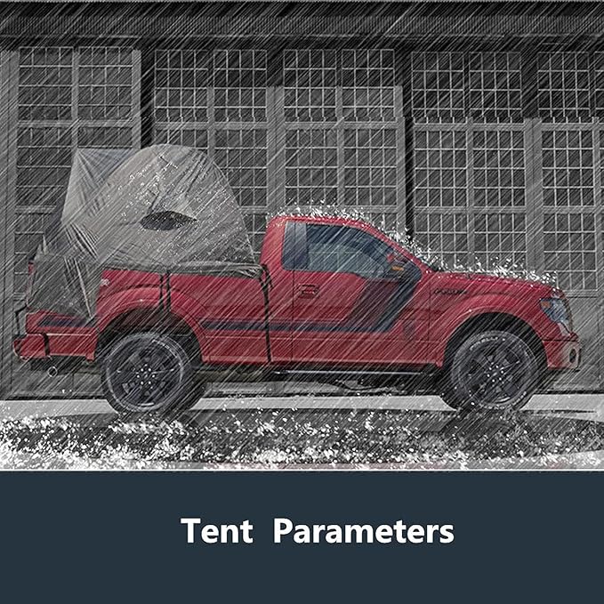 Car Tent with Waterproof Rainfly, Pickup Tent/Truck Bed Tent for Outdoor Camping Easy-to-Set Tent Suitable for 1-3 Persons(Size:165cm)