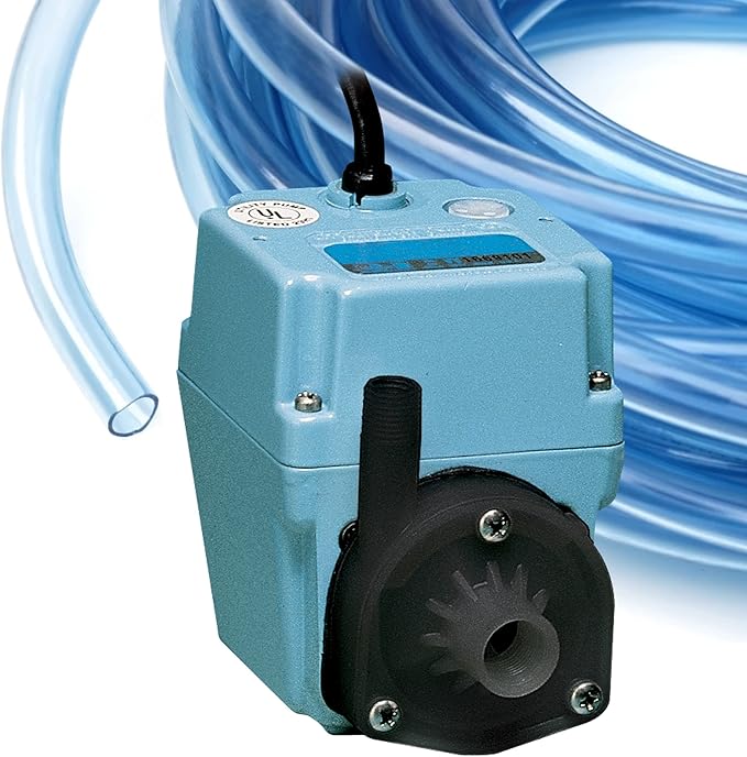 Little Giant 2E-38NT 115 Volt, 300 GPH, 1/40 HP, Manual, In-line/Submersible Small Oil-filled Aluminum Pump with 10-Ft. Cord, Blue, 502286