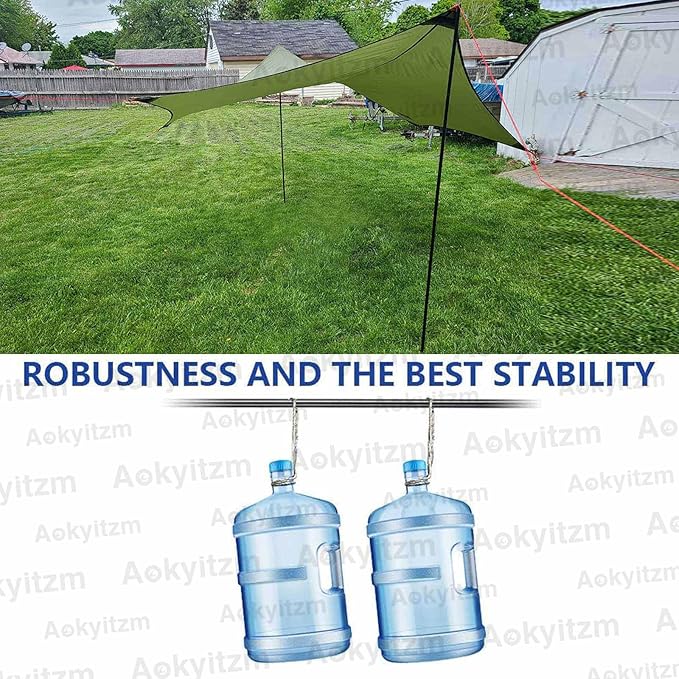 Tent Poles,Adjustable Portable Tent Poles-74.8" Sturdy and Durable Rustproof Thickened Iron Tent Stakes for Camping,Hiking,Van Awnings,Beach Awning Tent Accessory with Storage Bag-2 Pack (Black)