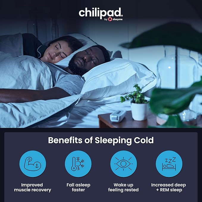 Chilipad Cube Bed Cooling System - Cooling & Heating Mattress Topper, Dual Zone Individual Bed Temperature, Cool Sleep Enhancement, Temp Range of 60-115°F, WE King Bedsize (76"W x 80"L), Model: CP515