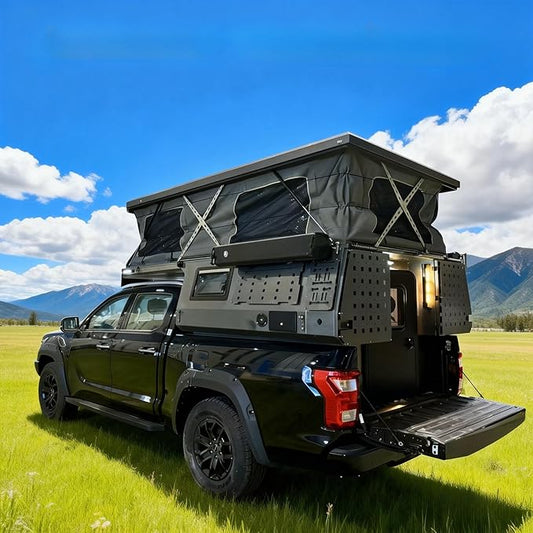 4 Season Truck Tent - All-Weather Hard Shell Pop Up Camper with Insulated Roof and 1500mm Waterproof Fabric for Pickup Trucks, Fast Deploy Design