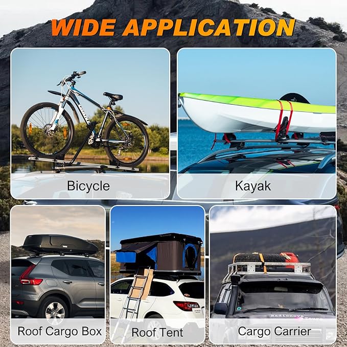 Nilight Roof Rack Cross Bars Compatible with 2014 15 16 17 18 2019 Toyota Highlander XLE Limited SE Aluminum Heavy Duty Rails Crossbars for Cargo Carrier Luggage Box Kayak Bike (not for LE/LE Plus)