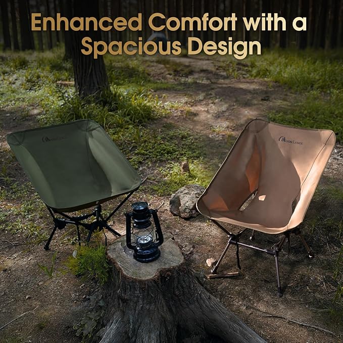 MOON LENCE Camping Chair Plus, Upgraded Comfort & Size, Still Compact and Lightweight, Folding Portable Chair for Backpacking & Hiking, 330Lbs Capacity, Gen 3 Plus (Grey (Plus))