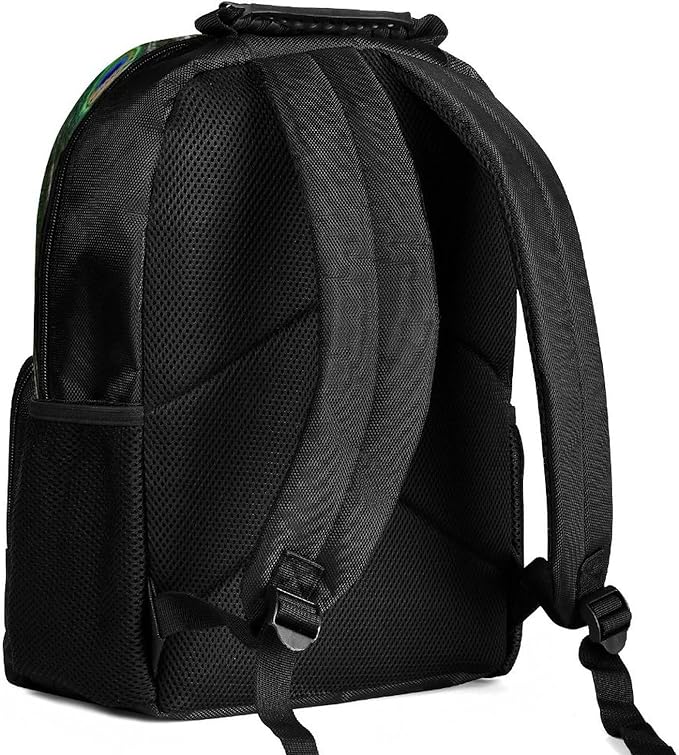 Lightweight Daypack for Camping Business Walking Cycling, Large Capacity Anti-Theft Multipurpose Bookbag, Peacock Feather Gym Outdoor Hiking Backpack