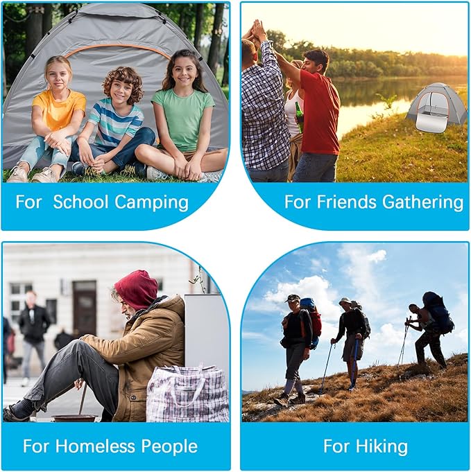 15/10/5 Pack Camping Tents for Homeless Bulk 2 Person Pop up Homeless Backpacking Supplies Adult Waterproof Instant Easy Setup Tent for Hiking Outdoor Travel Camping Donation