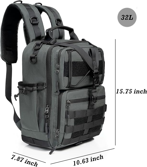 NICGID Tactical Military Backpack Daypack Molle Army Assault Pack Bug Out Bag Travel Fishing Hiking Trekking Rucksack