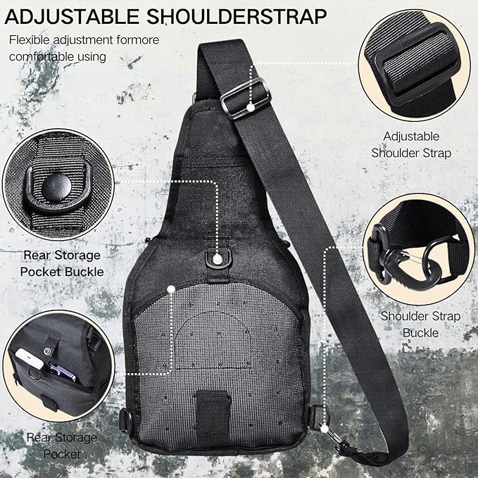 Tactical Shoulder Sling Bag Small Outdoor Chest Pack Backpack for Men Traveling, Trekking, Camping, Sling Backpack