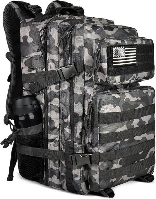 Zavothy 45L Military Tactical Backpack, Army 3-Day Assault Pack Bug Out Bag for Hiking Camping | Army, Bag, Large Rucksack, with Molle System