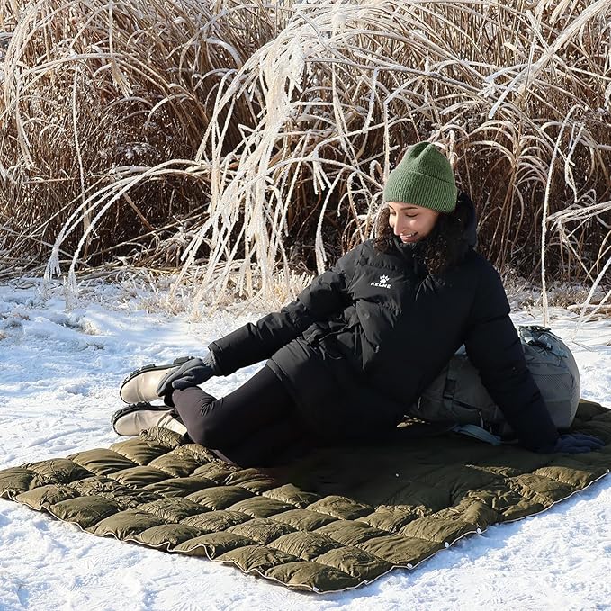 Camping Blanket,Lightweight Puffy Blanket Packable Down Alternative Throw Blanket Waterproof Windproof for Outdoors, Travel, Beach, Airplane, Hiking